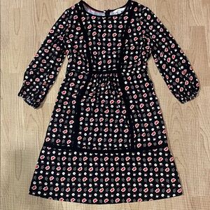 Boden Black and Red Floral Casual Dress